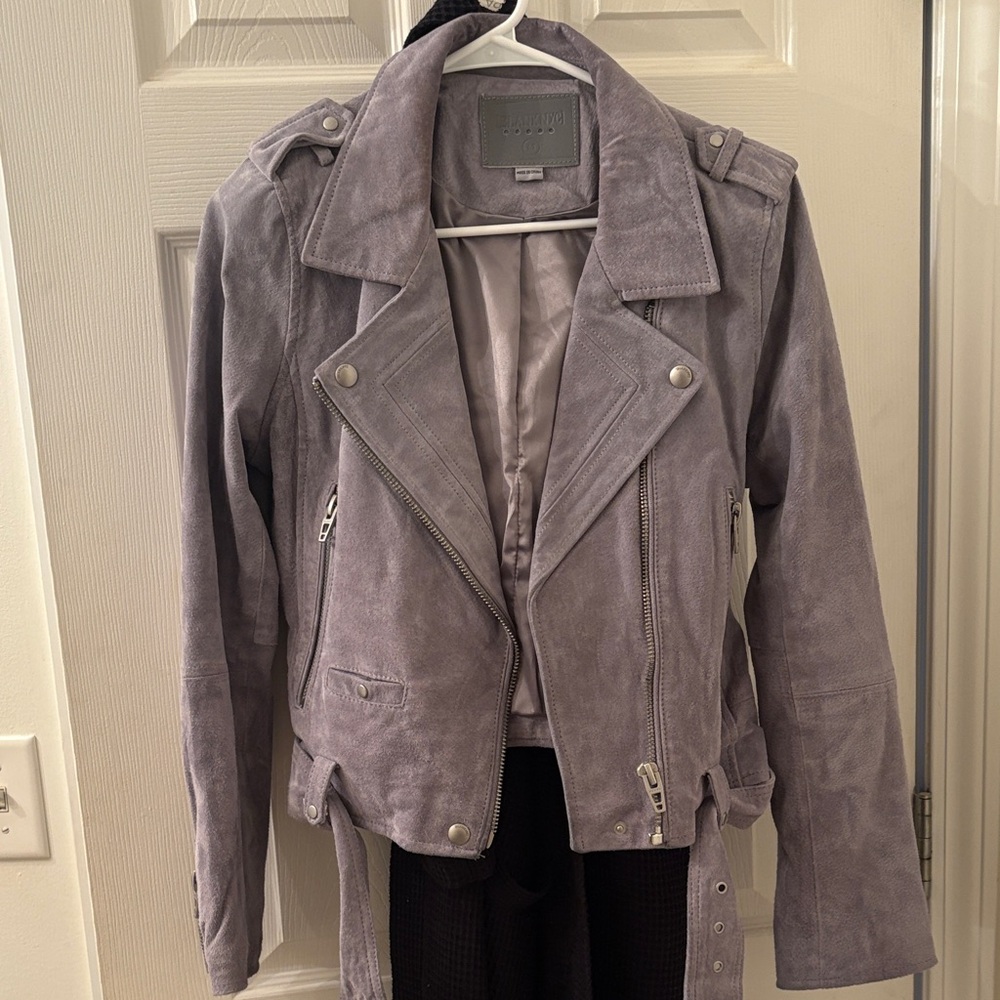 Blank NYC Lavender Suede Moto Jacket